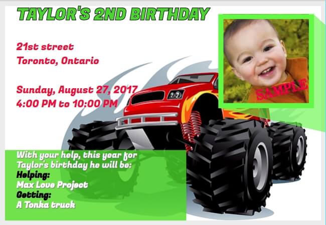 Race car kids party invite speeding towards fun and charitable impact