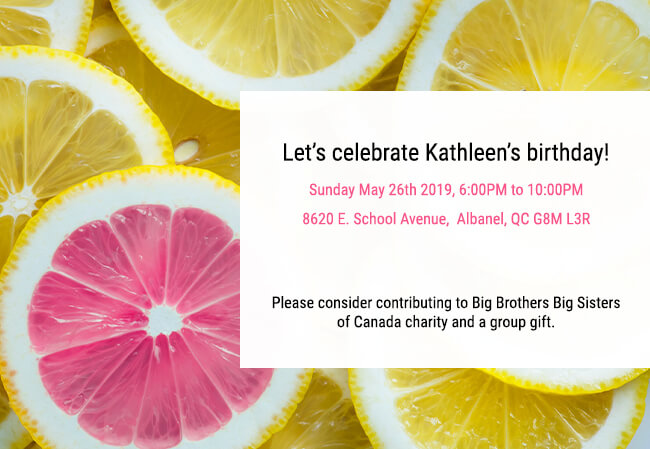 Colorful birthday invitations for kids with donation options