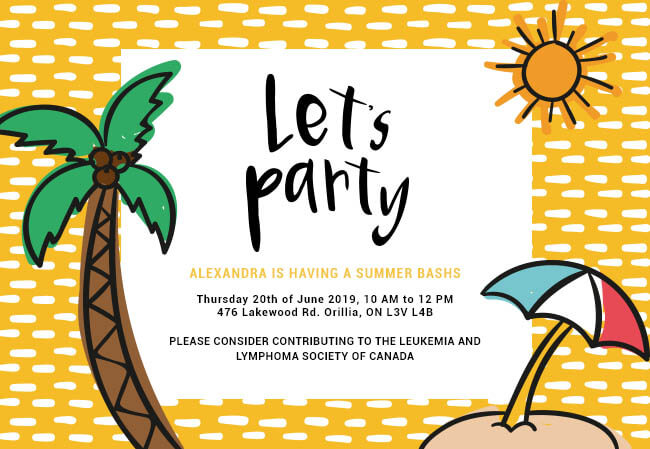 Personalized invites for summer party with donation options