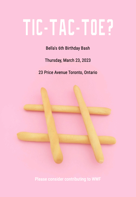 Customizable birthday party invitations for kids with giving feature